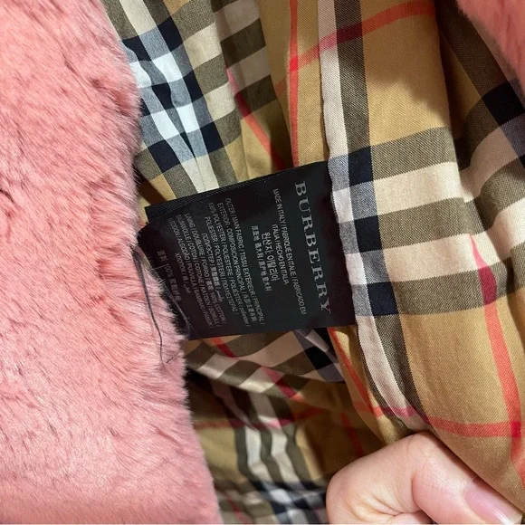 Burberry Pink Teddy Faux Fur Coat - Picture 9 of 14